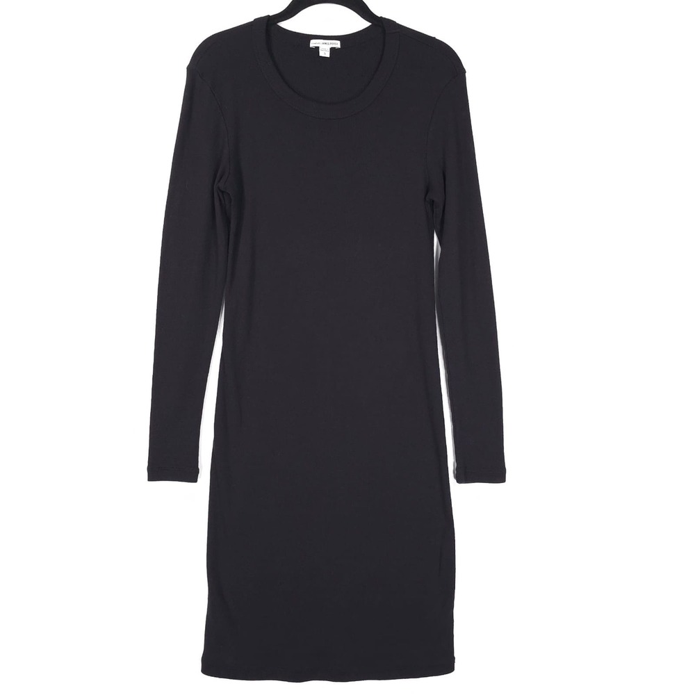 Standard JAMES PERSE Midi Dress Size 3 Ribbed‎ Long Sleeve Cotton WNLC6S35CU